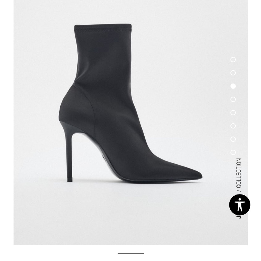 Worn once! Brand new black Zara stiletto ankle boots. Minor scuffing on bottom